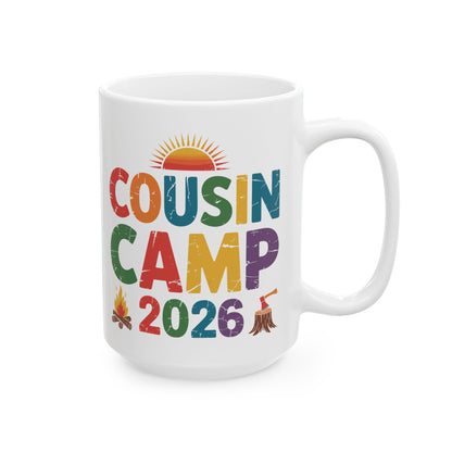 Cousin Camp 2026 Camping Campfire Summer Vacation Family Coffee Mug