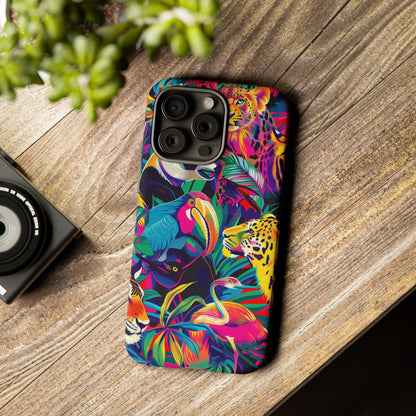 Animal Collage Pattern iPhone 13 14 15 16 Pro Max Plus Case Wireless Charging Compatible Tough Cases Protection, Magnetic Phone Case for iPhone Classic Series