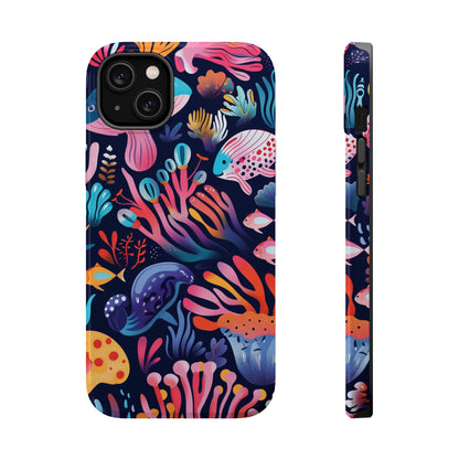 Underwater World Pattern iPhone 13 14 15 Pro Max Plus Case Compatible with MagSafe Tough Cases Protection, Magnetic Phone Case for iPhone  Classic Series