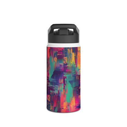 Glitch Art Pattern Stainless Steel Water Bottle with Twist-on Lid and Double-Wall Vacuum Insulation