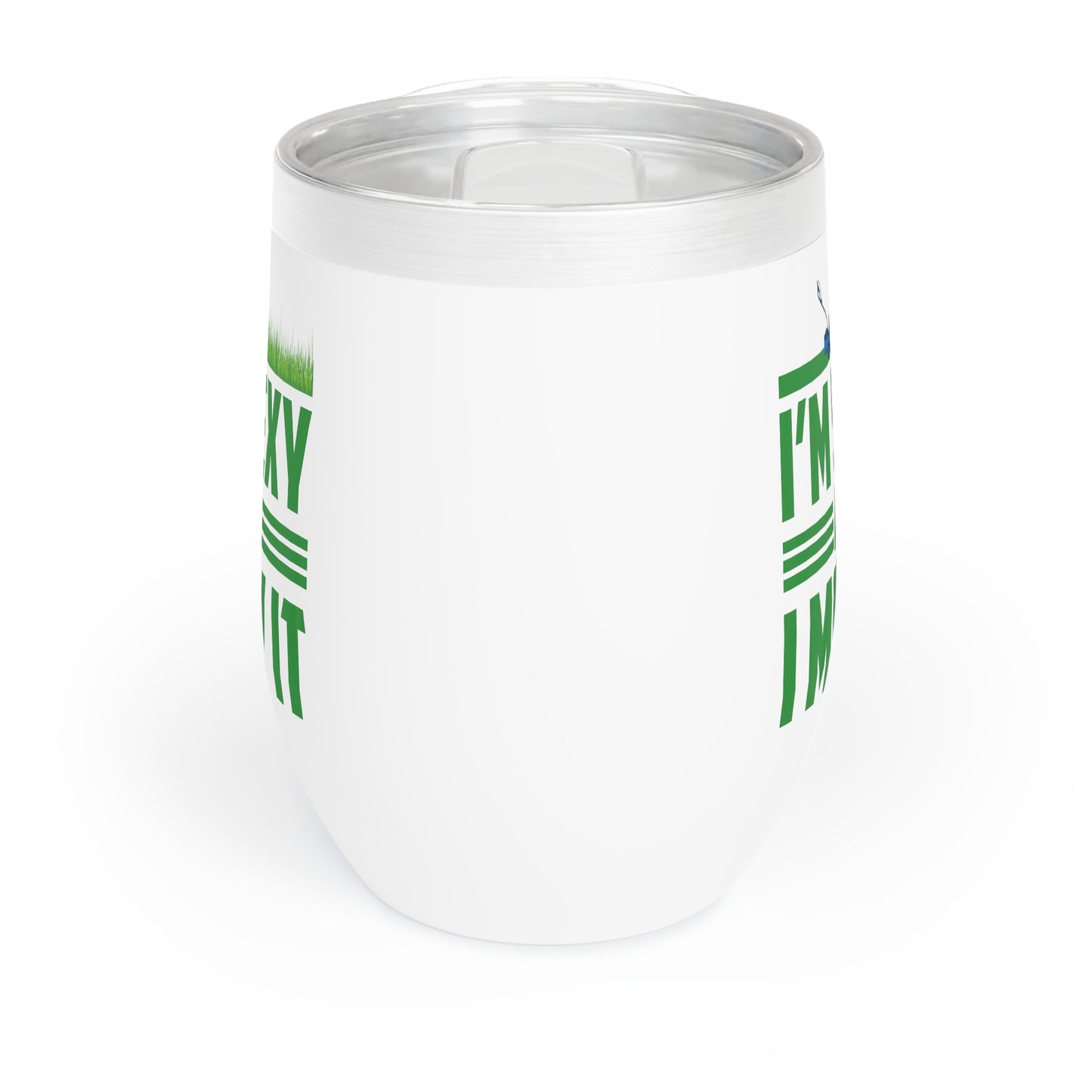 Funny Im Sexy and I Mow It Retro Grass Lawn Mower Chill Wine Tumbler Men Women