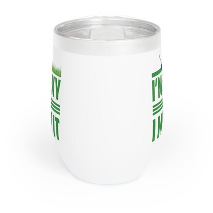 Funny Im Sexy and I Mow It Retro Grass Lawn Mower Chill Wine Tumbler Men Women