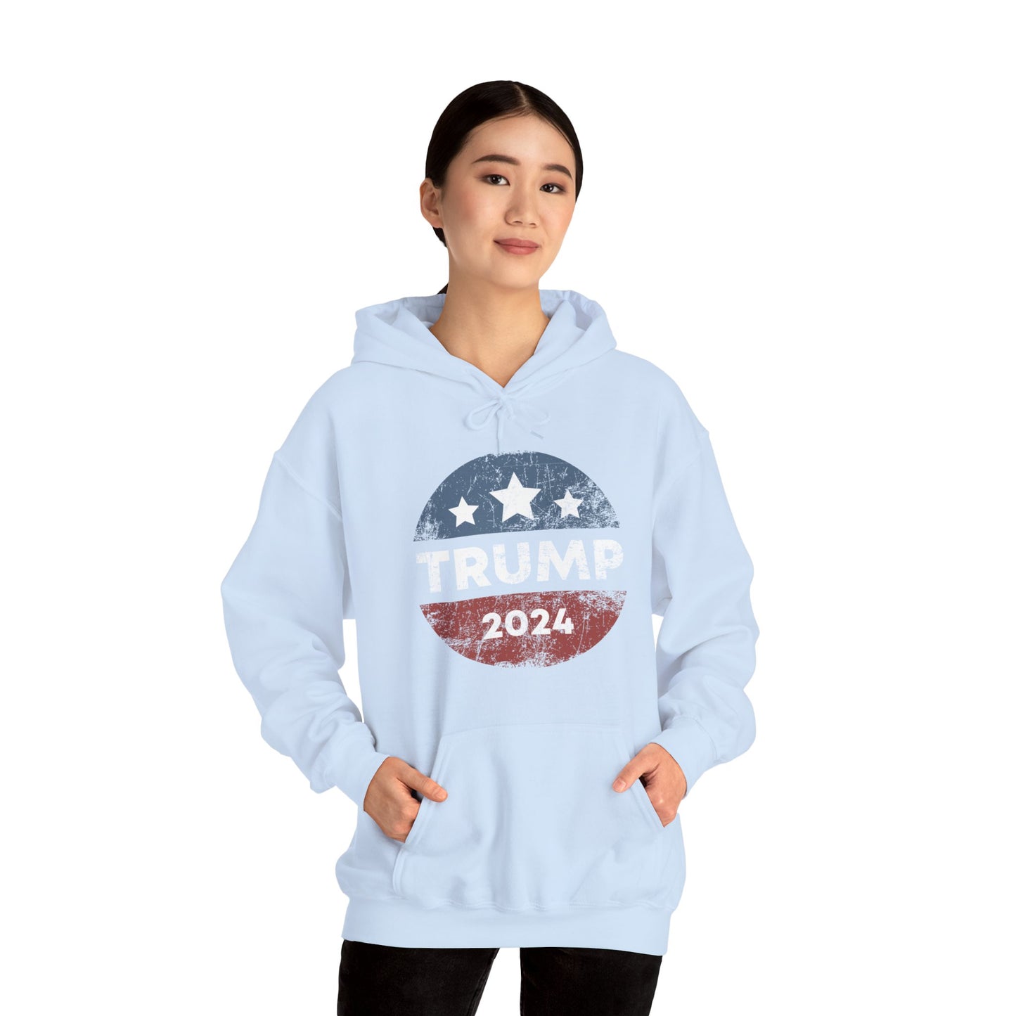 Trump 2024 Retro Campaign Button Re Elect President Trump Hoodie For Men Women Hoodie