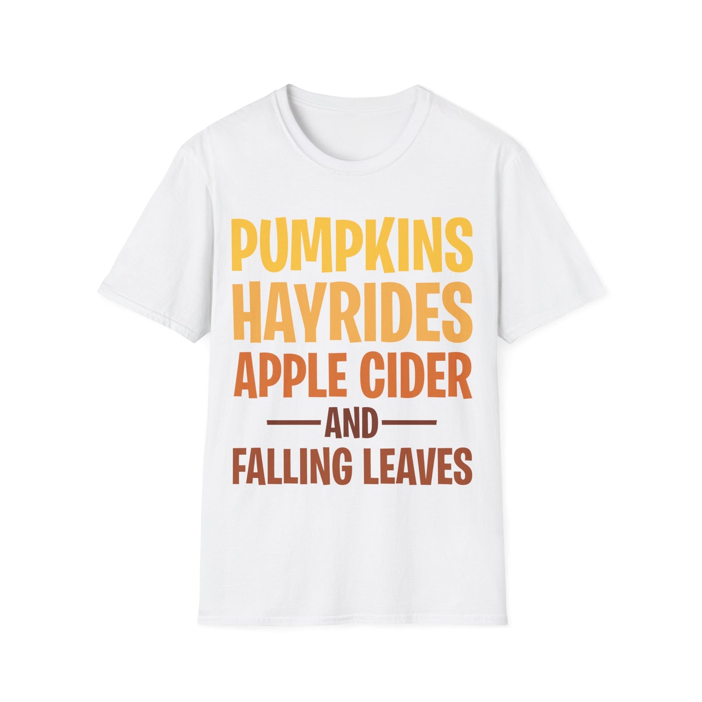 Pumpkins Hayrides Apple Cider & Falling Leaves Halloween T-Shirt Men Women