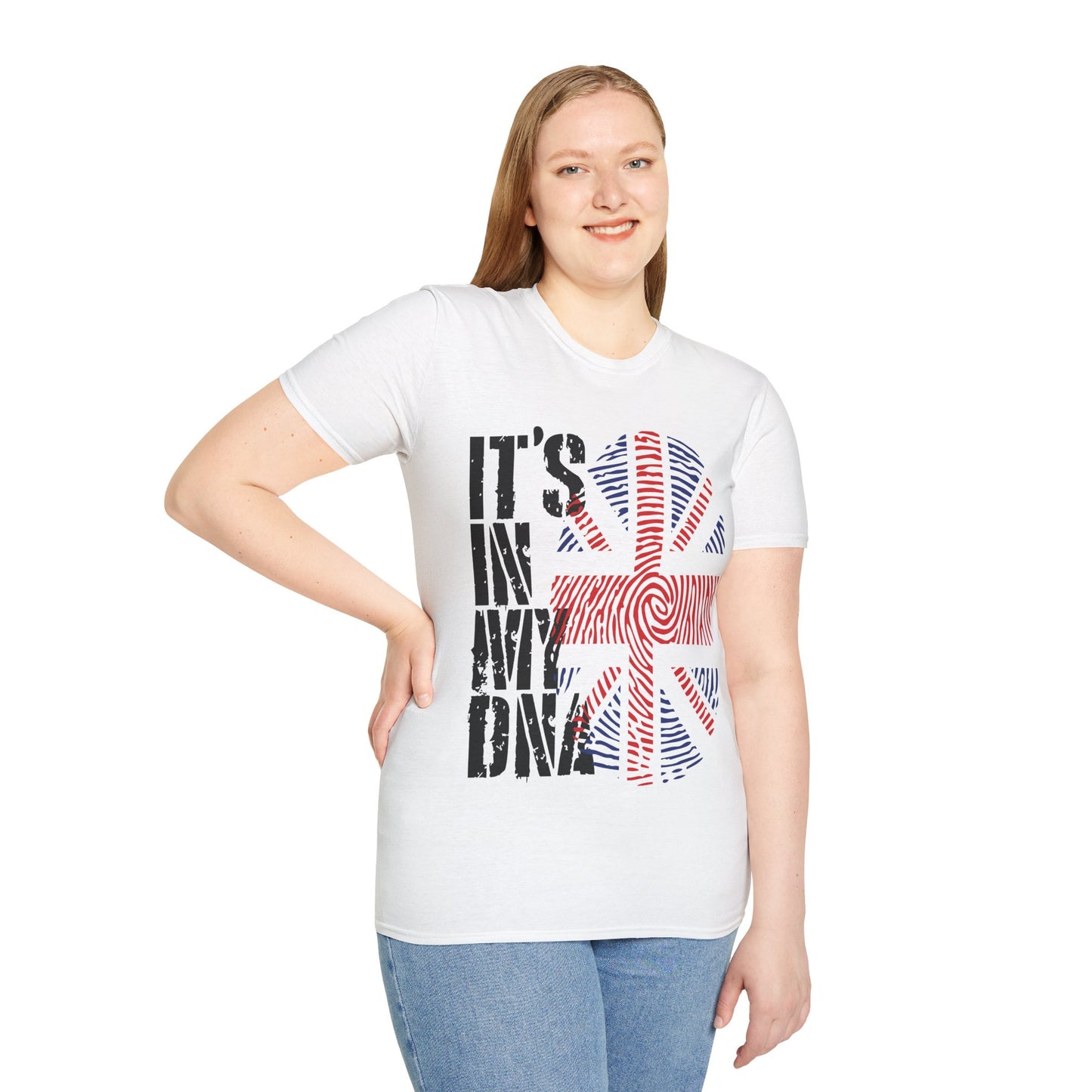 Funny Its In My DNA British Flag England UK Britain Union Jack T-Shirt For Men Women T-Shirt