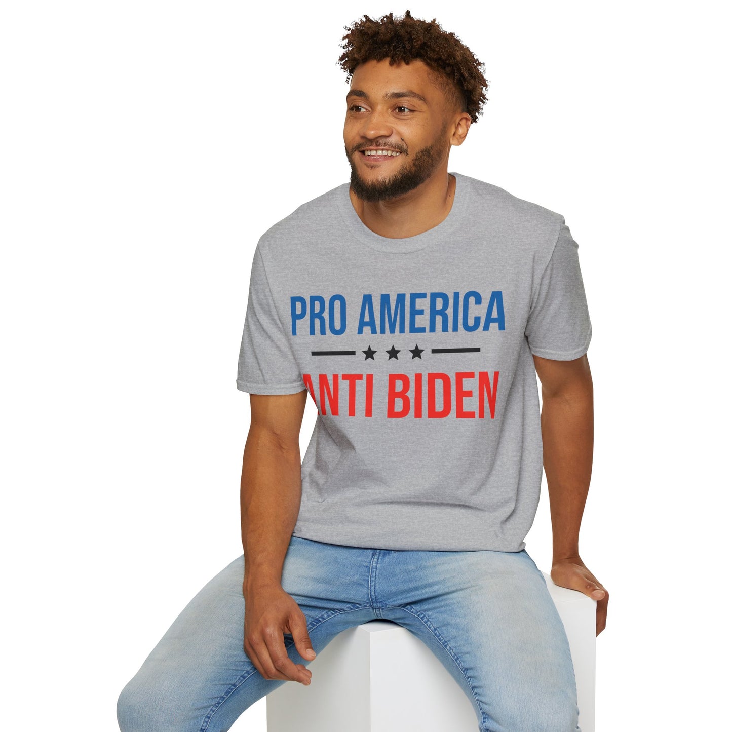 Pro America Anti Biden Flag Impeach Joe Biden Anti-Biden 8646 T-Shirt Men Women