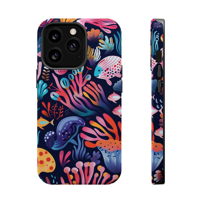 Underwater World Pattern iPhone 13 14 15 Pro Max Plus Case Compatible with MagSafe Tough Cases Protection, Magnetic Phone Case for iPhone  Classic Series