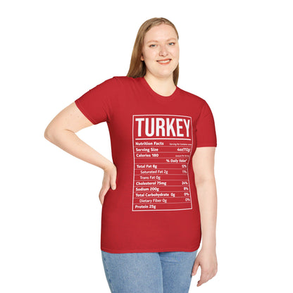 Turkey Nutrition Facts Funny Family Matching Thanksgiving Christmas T-Shirt For Men Women