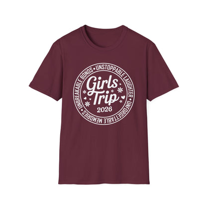 Funny Girls Trip 2026 Friends Weekend Sisters Vacation Matching T-Shirt For Women