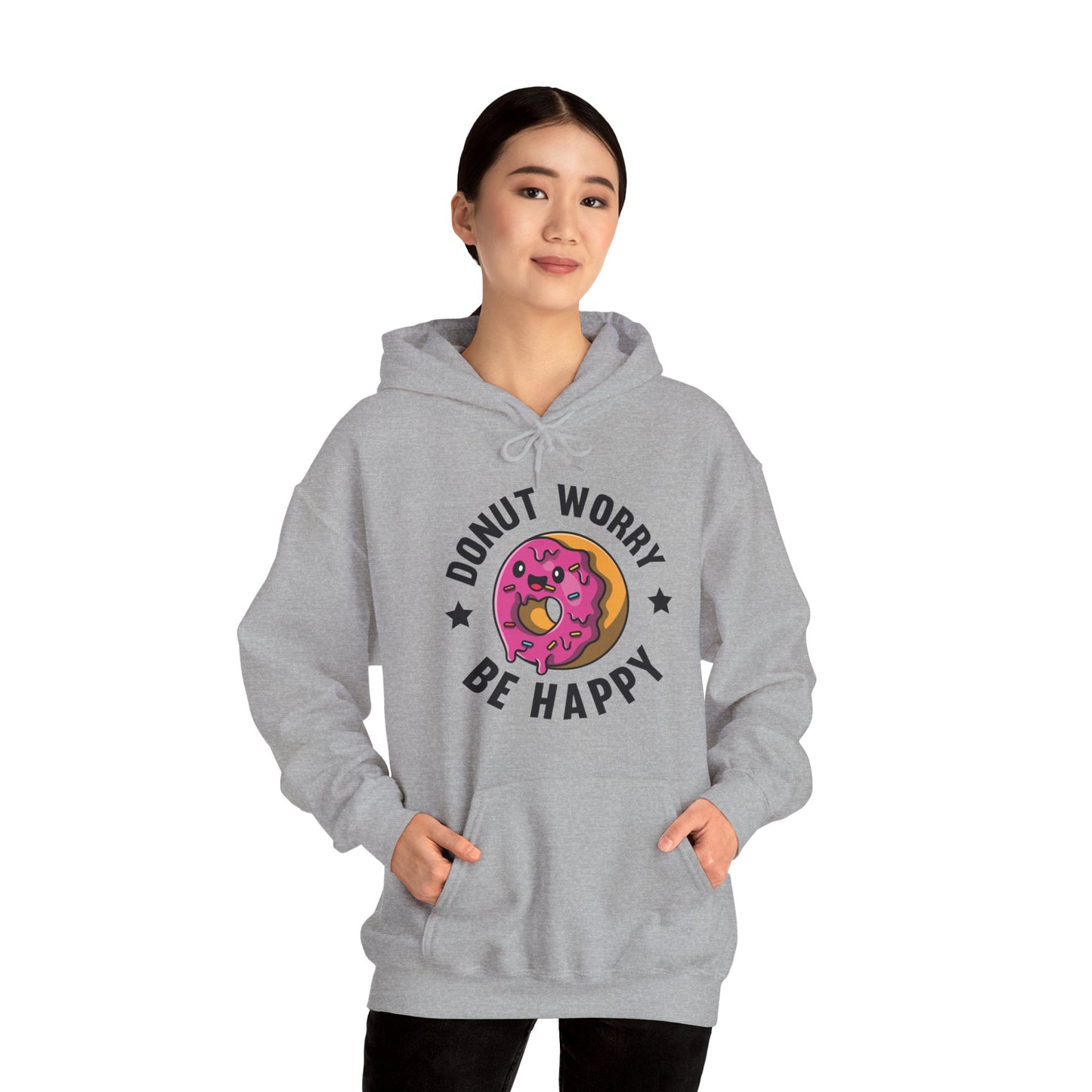 Funny Donut Worry Be Happy Foodie Donut Lovers Hoodie For Men Women Hoodie