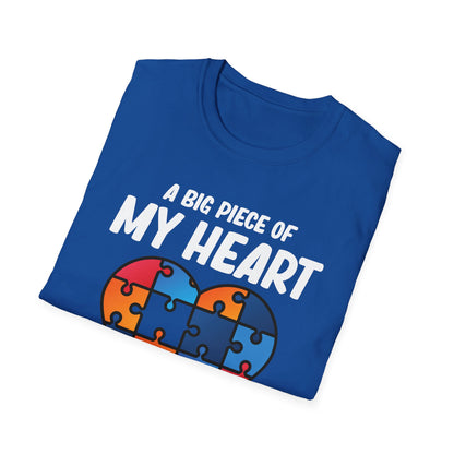 Big Peice Of My Heart Autism Awareness Sister Brother Autistic Kids Awareness T-Shirt