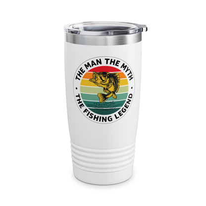 Mens Dad Man The Myth The Fishing Legend Fisherman Vintage Bass Fishing Tumbler