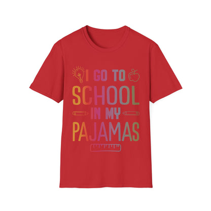 Funny I Go to School in My Pajamas Home School and Online Virtual T-Shirt