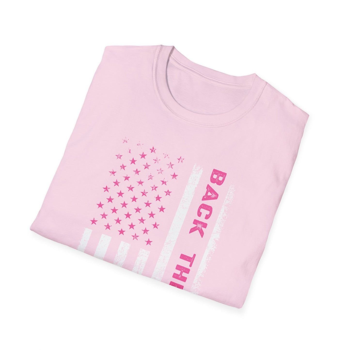 Back The Pink USA Flag Pink Breast Cancer Awareness October Tshirt