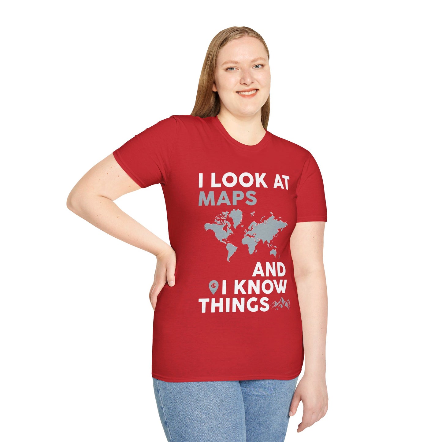 Funny I look At Maps and I Know Things Teacher Geographer Geography T-Shirt For Men Women T-Shirt