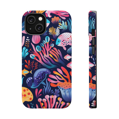 Underwater World Pattern iPhone 13 14 15 Pro Max Plus Case Compatible with MagSafe Tough Cases Protection, Magnetic Phone Case for iPhone  Classic Series