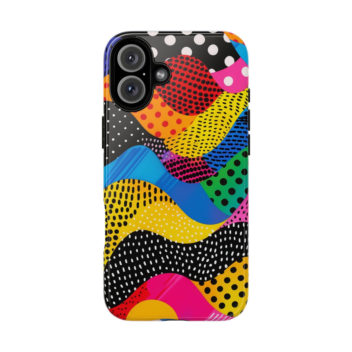 Pop Art Punch Vibrant Pattern iPhone 16 Pro Max Plus Case Wireless Charging Compatible Tough Cases Protection, Magnetic Phone Case for iPhone Classic Series