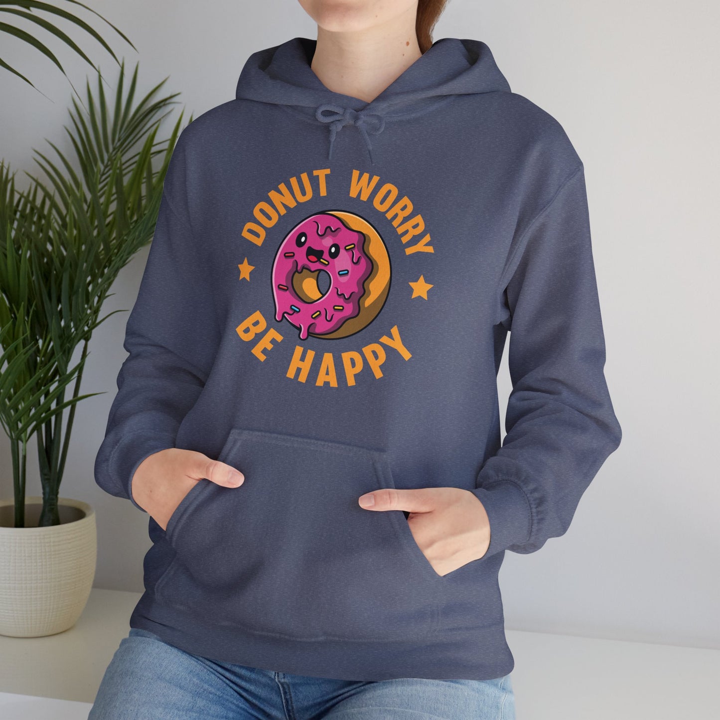 Funny Donut Worry Be Happy Foodie Donut Lovers Hoodie For Men Women Hoodie