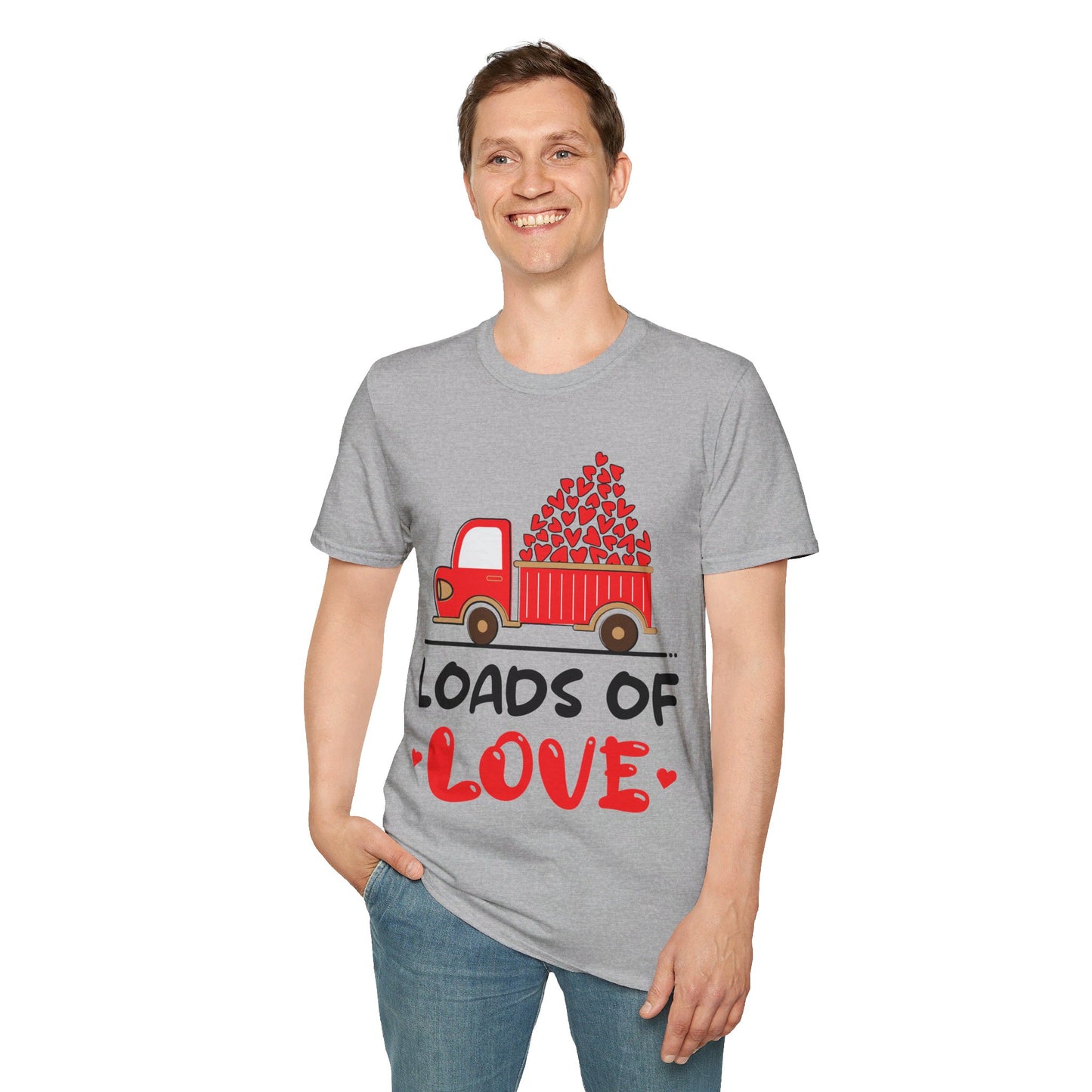 Funny Loads of Love Tractor Cute Valentines Day Truck T-Shirt