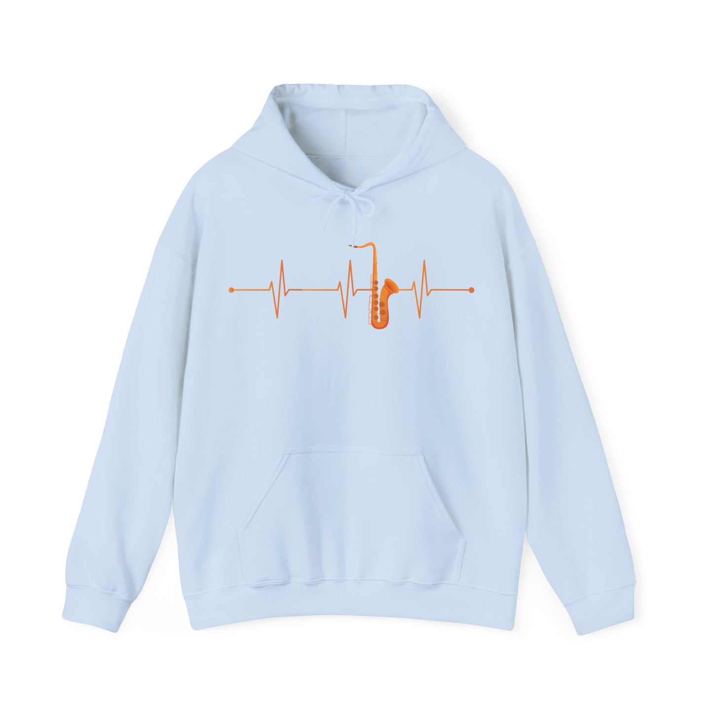 Funny Saxophone Heartbeat Hoodie, Saxophone Player Music Lovers Hoodie