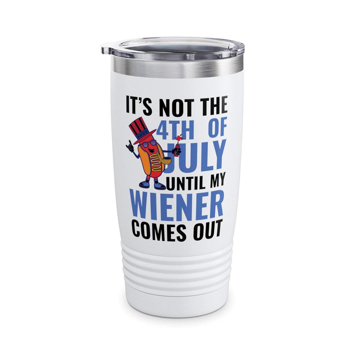 Funny 4th of July Hot Dog Wiener Comes Out Adult Humor Gift Tumbler