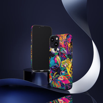Animal Collage Pattern iPhone 13 14 15 16 Pro Max Plus Case Wireless Charging Compatible Tough Cases Protection, Magnetic Phone Case for iPhone Classic Series
