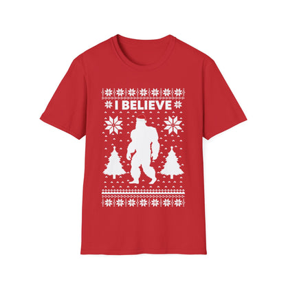 I Believe Sasquatch Big Foot Ugly Funny X-mas Holiday Christmas Jumper T-Shirt