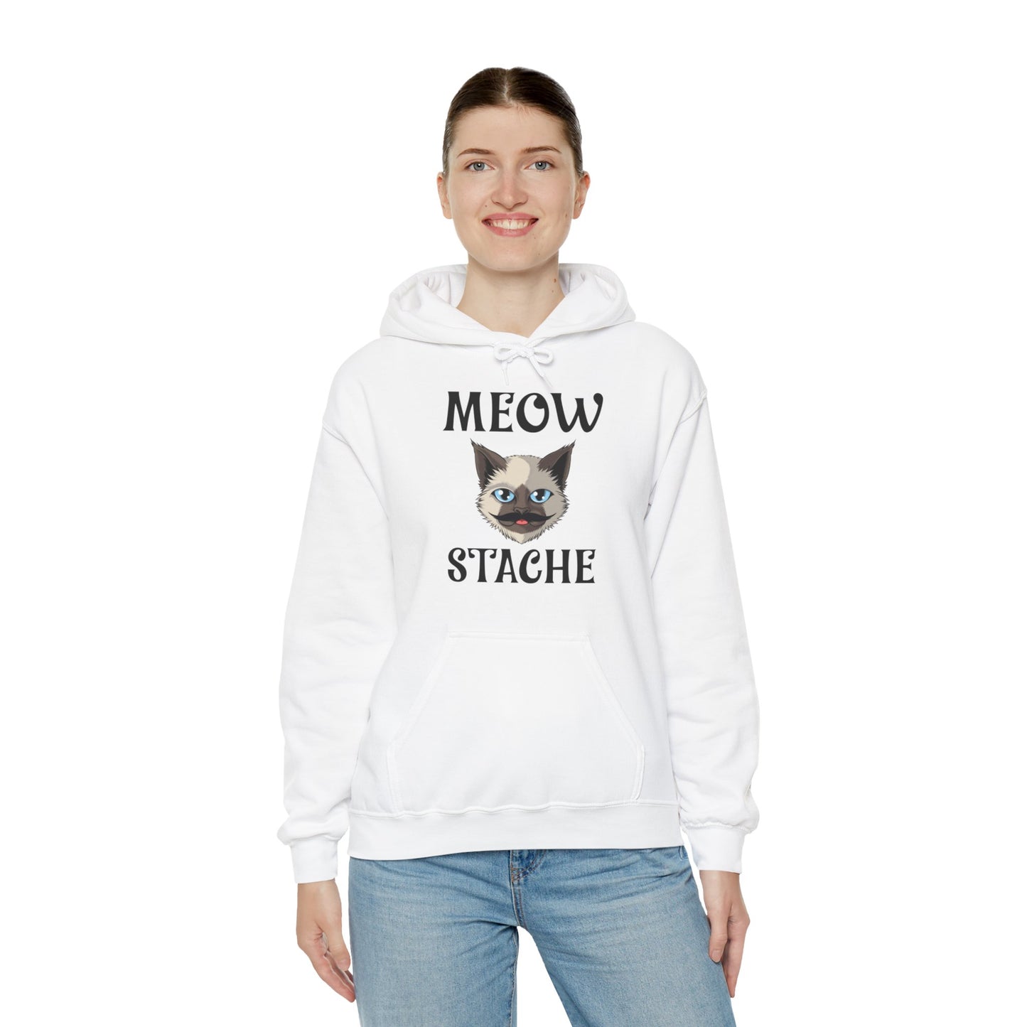 Meowstache Cat Mustache Moustache Beard Bearded Kitten Lovers Hoodie For Men Women Hoodie