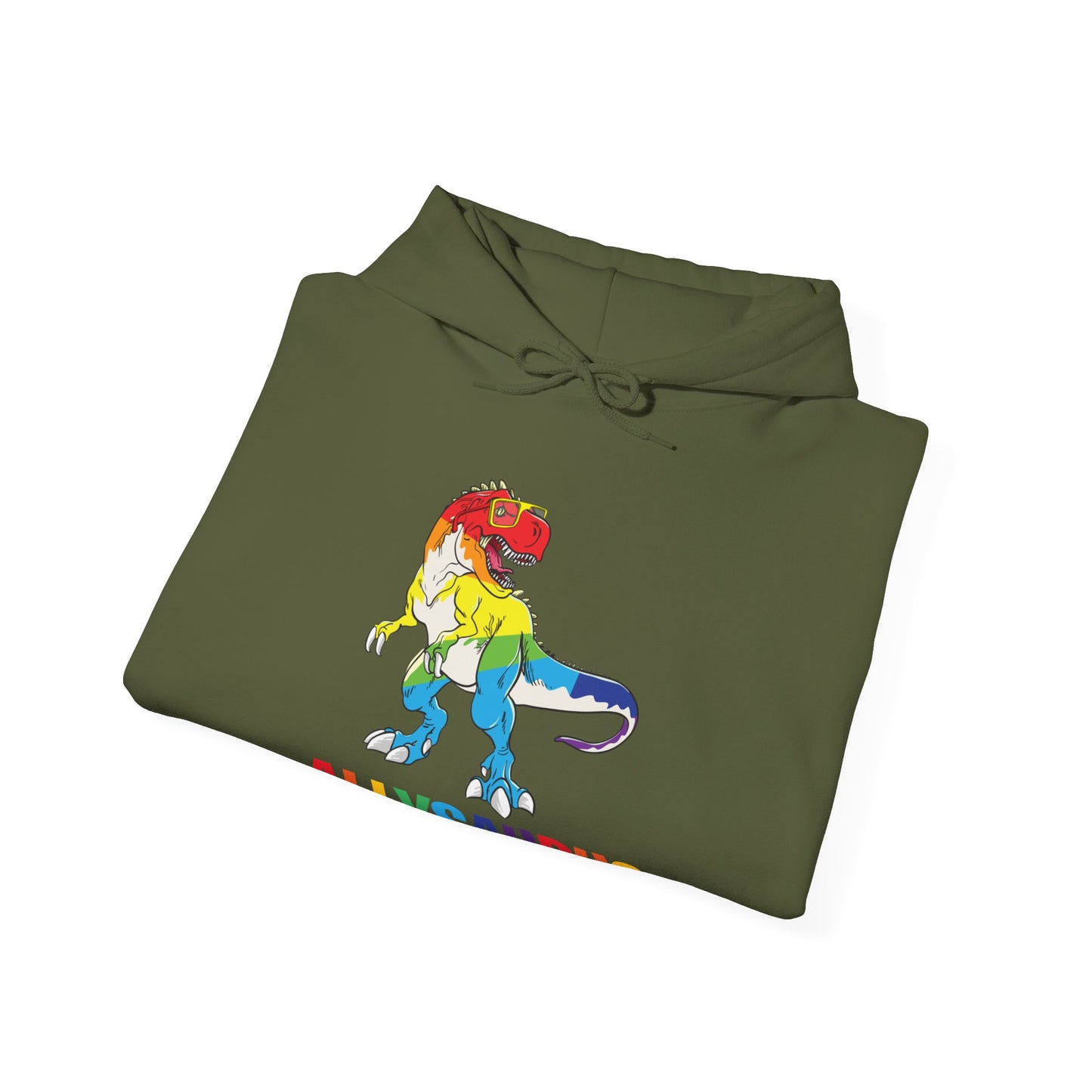 Allysaurus Dinosaur In Rainbow Flag For Ally LGBT Pride Gift Hoodie