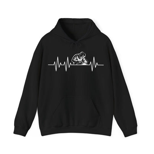 Funny Welding Heartbeat Welder Helmet Metal Fabrication Fusing MIG Hoodies For Men Women