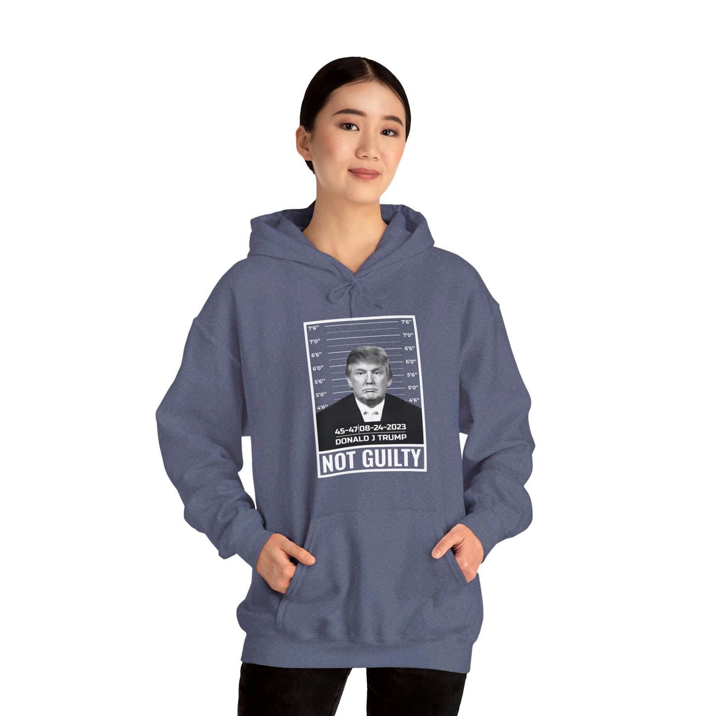 Donald Trump Police Mugshot Not Guilty President Legend 45 47 Hoodie For Men Women Hoodie