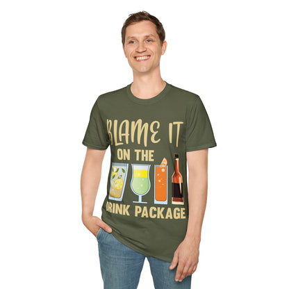 Blame It On The Drink Package Funny Cruise T-Shirt For Men Women T-Shirt