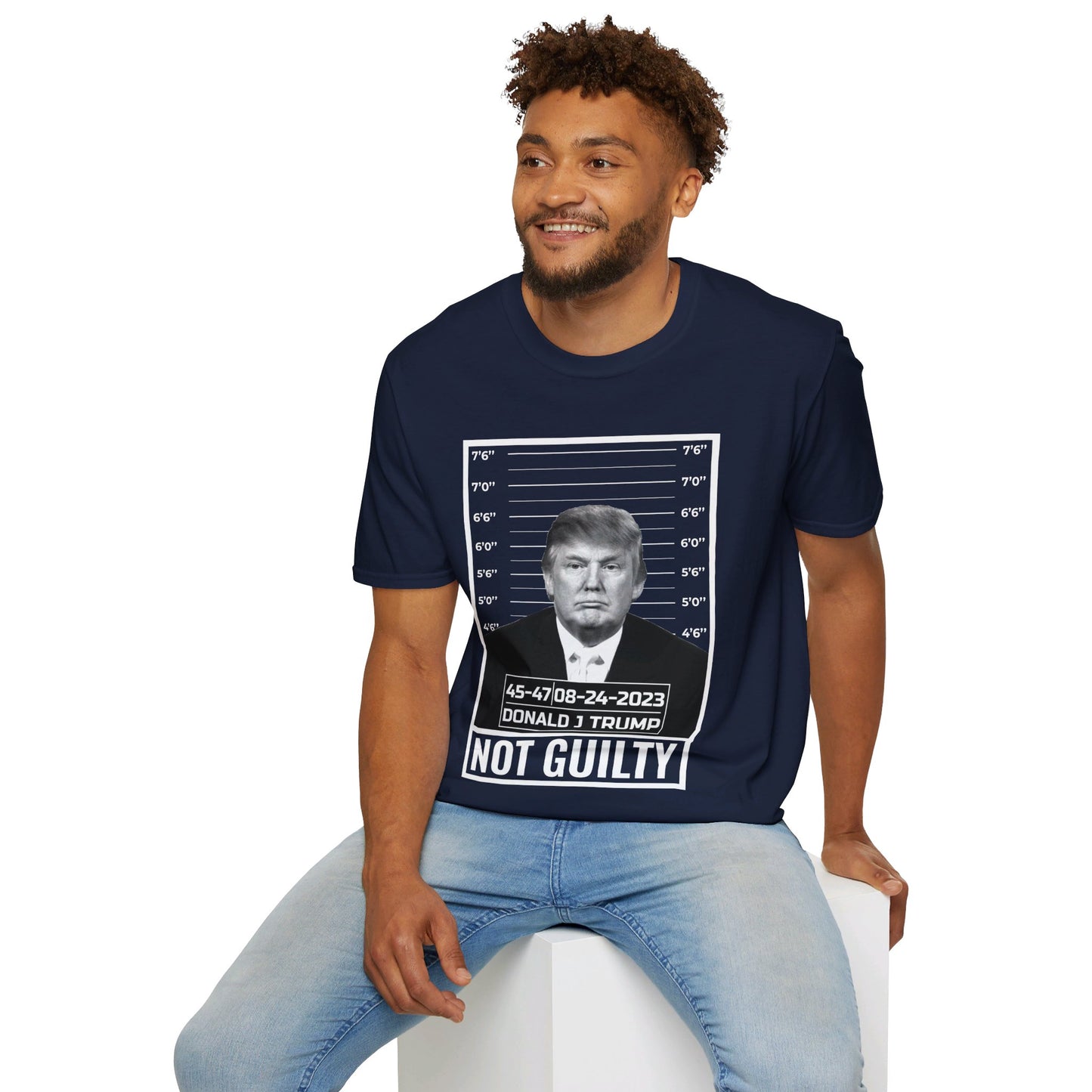 Donald Trump Police Mugshot Not Guilty President Legend 45 47 T-Shirt For Men Women