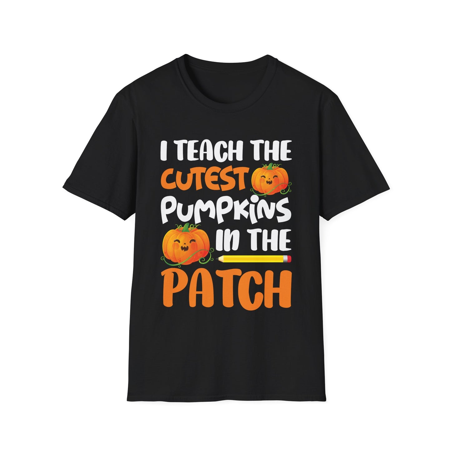 Funny I Teach The Cutest Pumpkins In The Patch Teacher Halloween Pumpkin  T-Shirt For Men Women