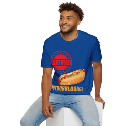 Certified Hotdogologist Hotdog Cool Sausage Hot Dog Lover T-Shirt For Men Women T-Shirt