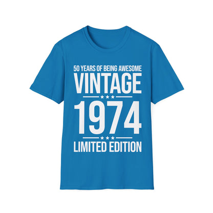 50 Year Old Gifts Vintage 1974 50 Years Awesome 50th Birthday T-Shirt