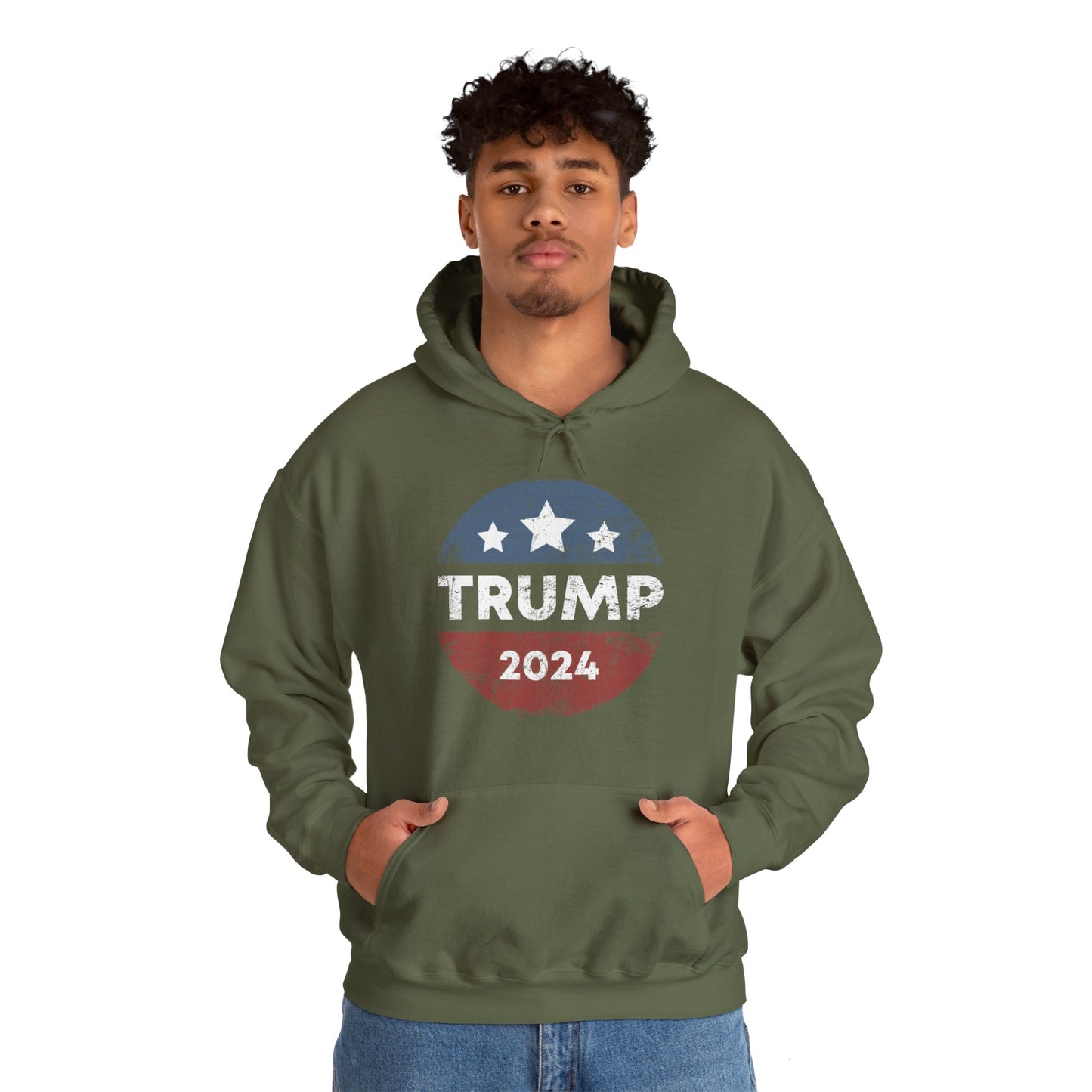 Trump 2024 Retro Campaign Button Re Elect President Trump Hoodie For Men Women Hoodie