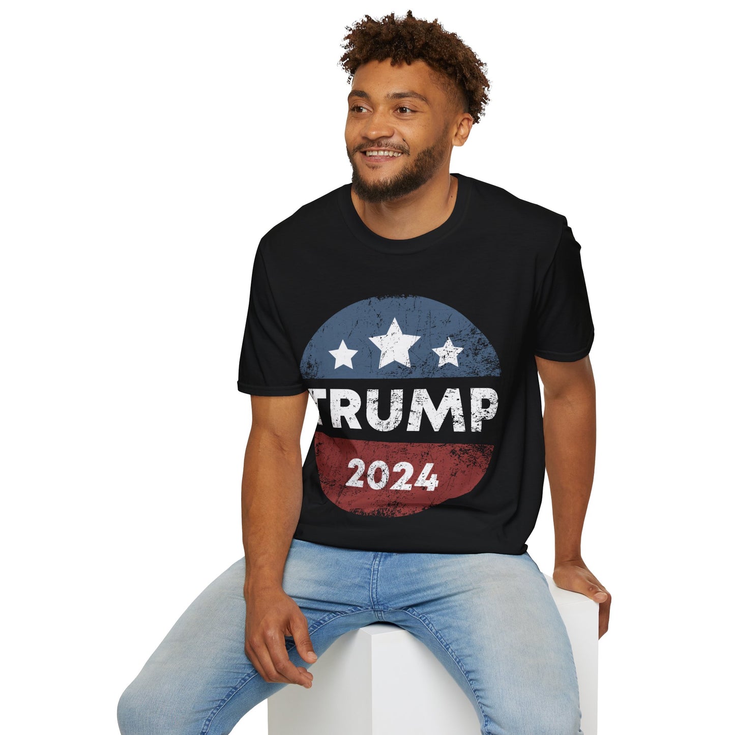 Trump 2024 Retro Campaign Button Re Elect President Trump T-Shirt For Men Women T-Shirt