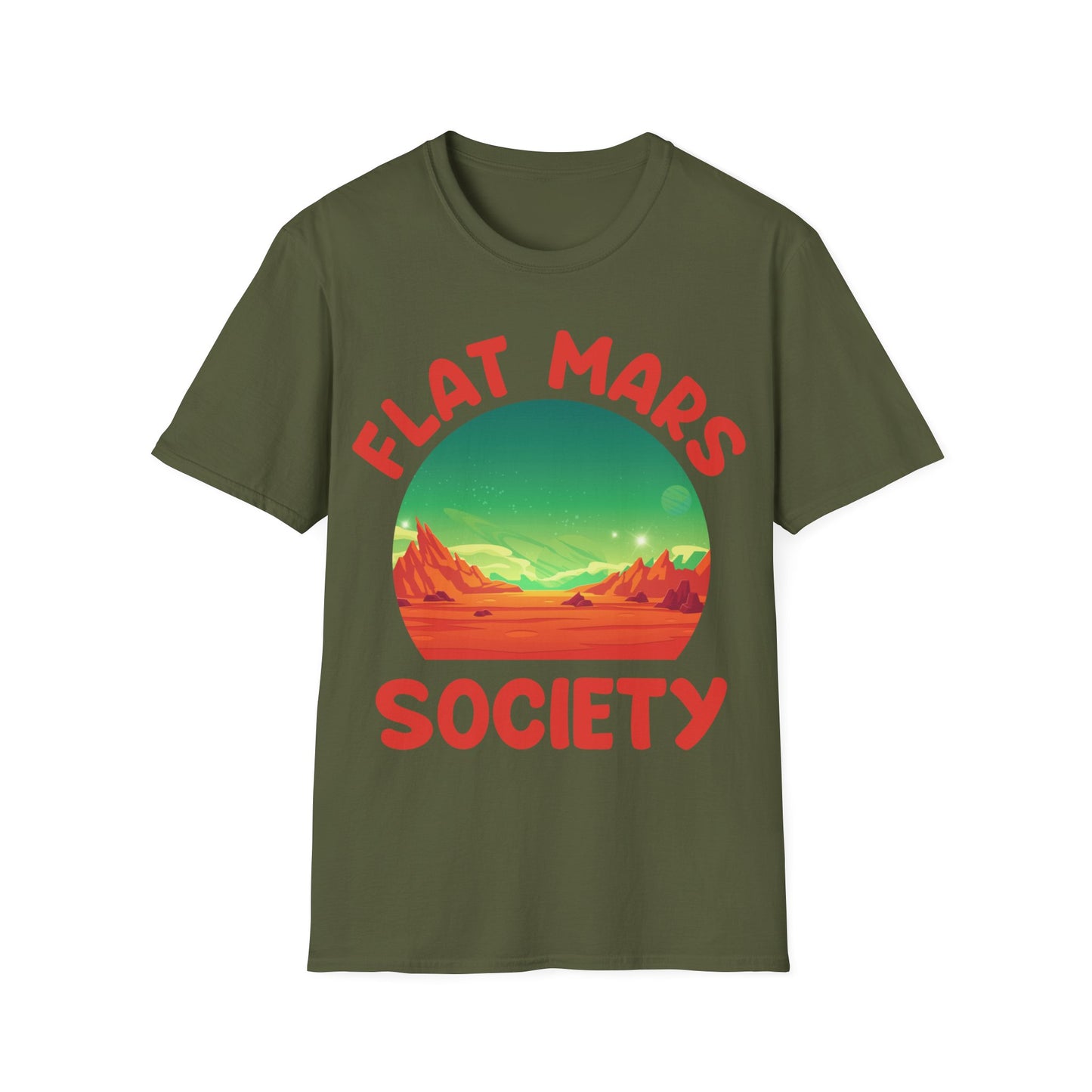 Flat Mars Society Space Astronaut Astronomy Science T-Shirt Men Women