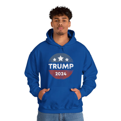 Trump 2024 Retro Campaign Button Re Elect President Trump Hoodie For Men Women Hoodie