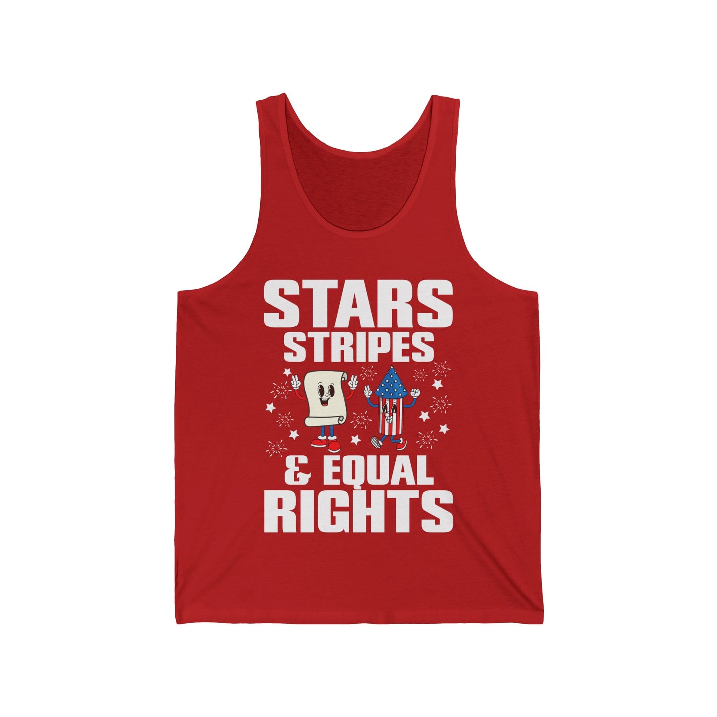 Stars Stripes & Equal Rights 4th Of July Retro Groovy Tank Top For Men Women Tank Top