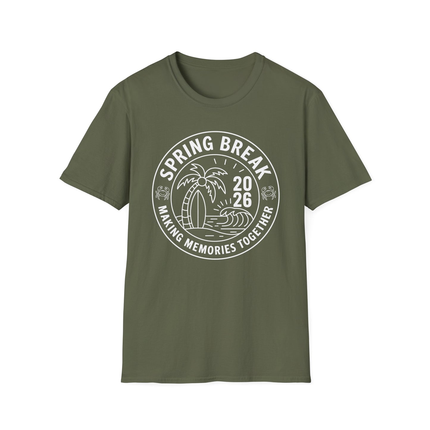 Funny Spring Break Squad Crew Vintage 2026 Beach Palm Family Trip T-Shirt