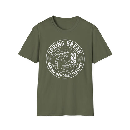 Funny Spring Break Squad Crew Vintage 2026 Beach Palm Family Trip T-Shirt