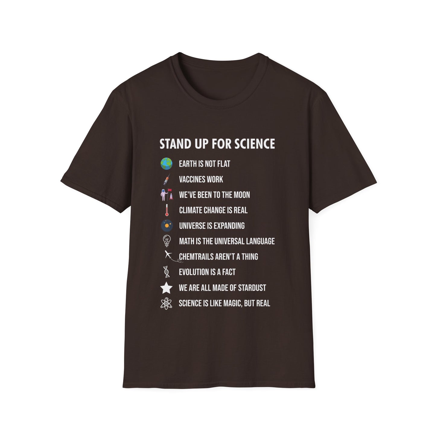 Stand Up for Science Magic But Real Earth Moon Math T-Shirt Men Women