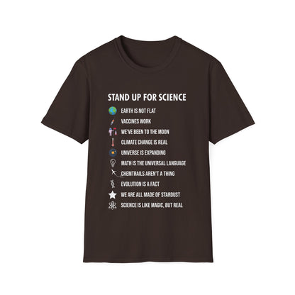 Stand Up for Science Magic But Real Earth Moon Math T-Shirt Men Women