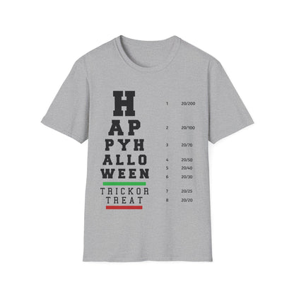 Funny Optometrist Halloween Eye Chart Optometry Eye Doctor Halloween T-Shirt Men Women