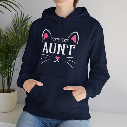 PURR-FECT Aunt Funny Cat Lover Cute Funny Kitten Hoodie Gift For Men Women Hoodie