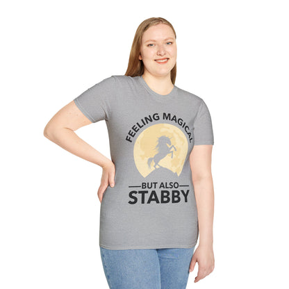 Funny Feeling Magical But Also Stabby Unicorn Lovers T-Shirt Men Women