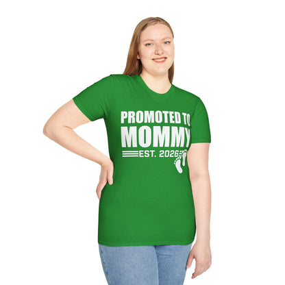 Promoted To Mommy 2026 Pregnancy Announcement Mothers Day Mom To Be T-shirt