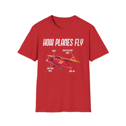 Funny How Planes Fly Airplane Parts Design for Flight Lovers T-Shirt Men Women